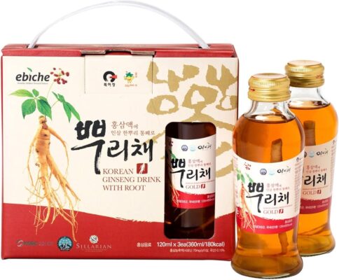 Nước Hồng Sâm Củ Ebiche – Hộp 10 Chai (120ml x 10) Hàn Quôc- Hộp Quà Tặng Xách Tay