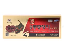Cao Linh Chi Đông Trùng Hạ Thảo POCHEON Hàn Quốc hộp 5 lọ * 50g (Cordyceps-Lingzhi Extract Gold)